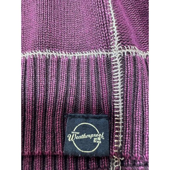 Original Weatherproof Vintage Men’s Sweater Medium Burgundy Quarter Zip - Picture 8 of 11
